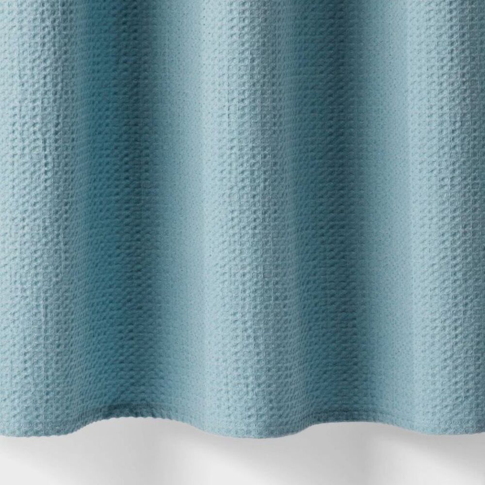 Threshold - Oversized Relaxed Waffle Weave Shower Curtain Ligh Light Blue - Picture 4 of 4